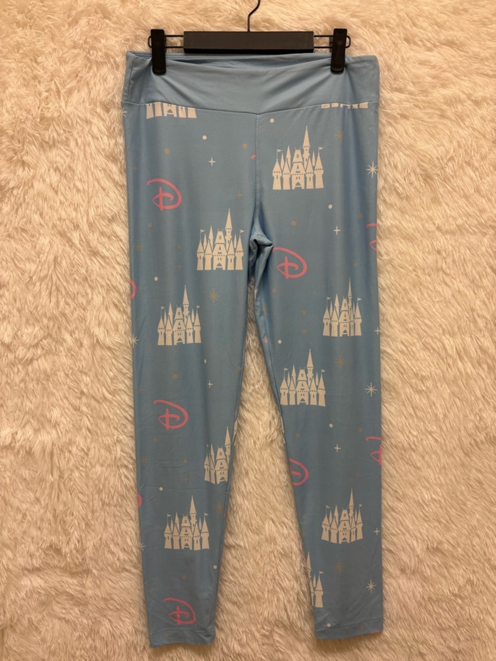 Walt Disney World Light Blue Castle & Pink Accent Leggings | Soft | Size Medium🩵 - Picture 5 of 17